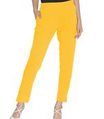 Lyra Cotton Stretch pencil Pant  Mustard for Women
