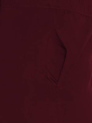 Lyra Cotton Stretch pencil Pant  Maroon for Women 4
