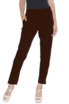 Lyra Cotton Stretch pencil Pant  Hot Chocolate for Women