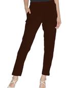 Lyra Cotton Stretch pencil Pant  Hot Chocolate for Women