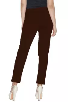 Lyra Cotton Stretch pencil Pant  Hot Chocolate for Women