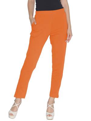 Lyra Cotton Stretch pencil Pant  Fire Orange for Women 1