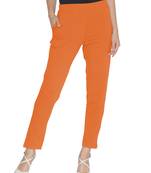Lyra Cotton Stretch pencil Pant  Fire Orange for Women