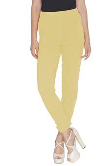 Lyra Cotton Stretch pencil Pant  Cream for Women