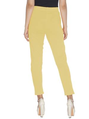Lyra Cotton Stretch pencil Pant  Cream for Women 2