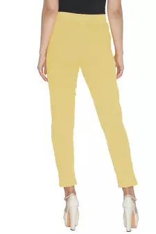 Lyra Cotton Stretch pencil Pant  Cream for Women