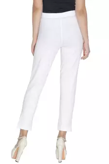 Lyra Cotton Stretch pencil Pant  White for Women