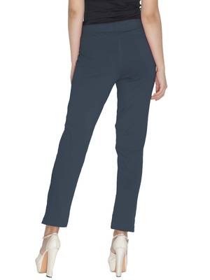 Lyra Cotton Stretch pencil Pant  Smoke Grey for Women 2