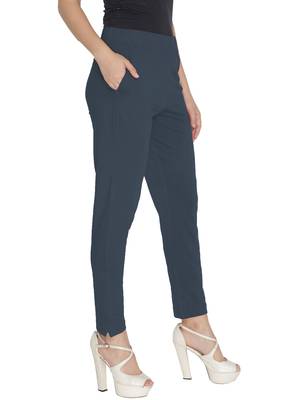 Lyra Cotton Stretch pencil Pant  Smoke Grey for Women 3