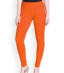  Lyra Carrot Orange Free Size Churidar Leggings