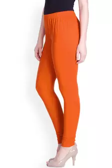  Lyra Carrot Orange Free Size Churidar Leggings