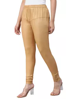  Lyra Light Gold Free Size Churidar Leggings