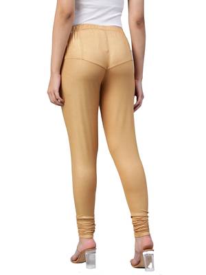  Lyra Light Gold Free Size Churidar Leggings 3