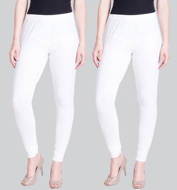  Lyra White Free Size Churidar Leggings 1