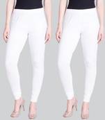  Lyra White Free Size Churidar Leggings