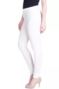  Lyra White Free Size Churidar Leggings