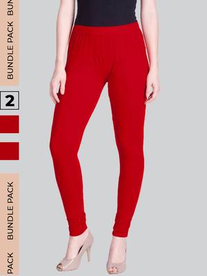  Lyra Red Free Size Churidar Leggings 2