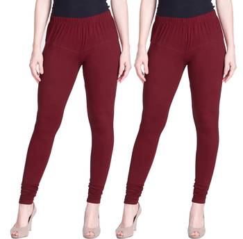  Lyra Maroon Free Size Churidar Leggings 1