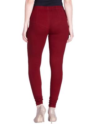  Lyra Maroon Free Size Churidar Leggings 3