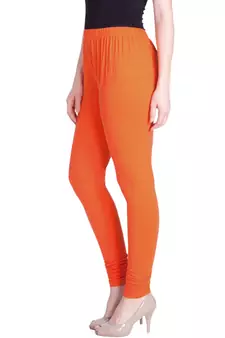  Lyra Orange Free Size Churidar Leggings