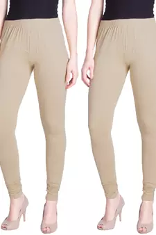  Lyra Beige Free Size Churidar Leggings