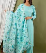 Organza Print Duppata With kurti paint