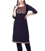 Urmi creation Button Work Black Kurti Pant