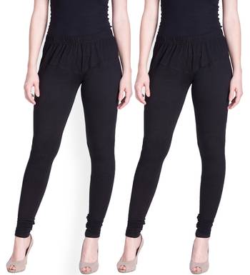  Lyra Black Free Size Churidar Leggings 1