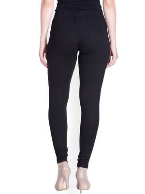  Lyra Black Free Size Churidar Leggings 2