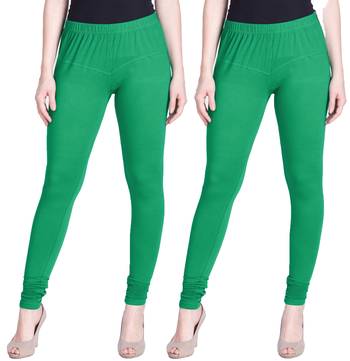  Lyra Pak. Green Free Size Churidar Leggings 1