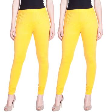  Lyra Yellow Free Size Churidar Leggings 1