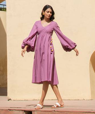 Wistful Mauve Long Skater Dress 1