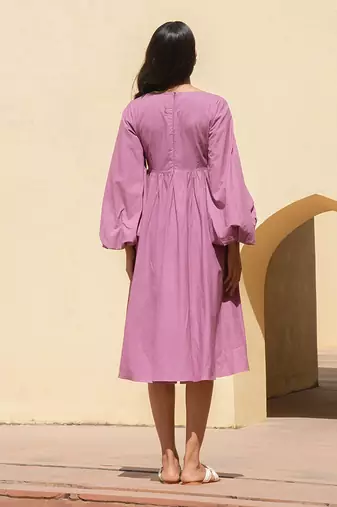 Wistful Mauve Long Skater Dress