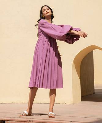 Wistful Mauve Long Skater Dress 3