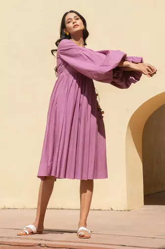 Wistful Mauve Long Skater Dress