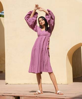 Wistful Mauve Long Skater Dress 4