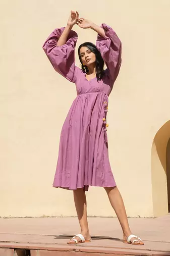 Wistful Mauve Long Skater Dress