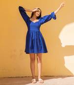 Classic Blue Short Skater Dress