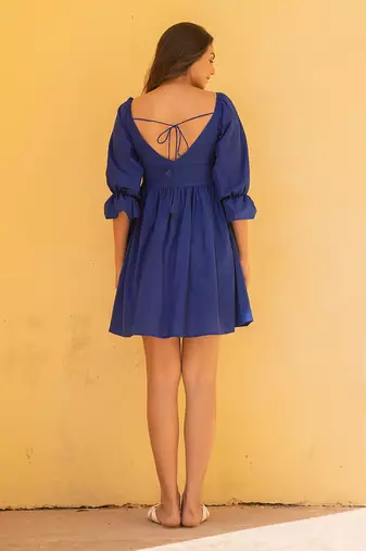 Classic Blue Short Skater Dress