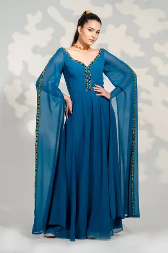 Blue Georgette Jumpsuit
