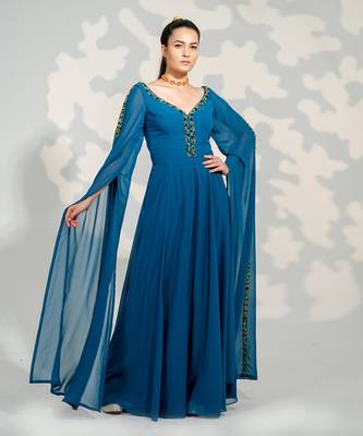 Blue Georgette Jumpsuit 1