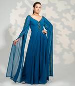 Blue Georgette Jumpsuit