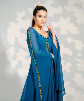 Blue Georgette Jumpsuit 3
