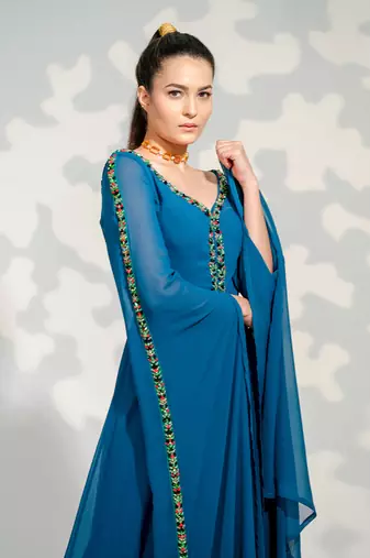 Blue Georgette Jumpsuit