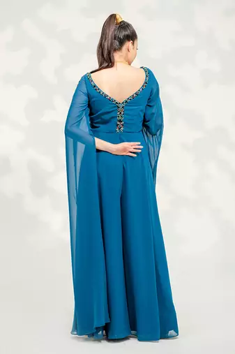 Blue Georgette Jumpsuit