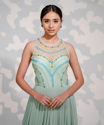 Mint Green Tulle Gown 3