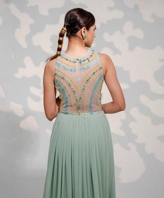 Mint Green Tulle Gown 4