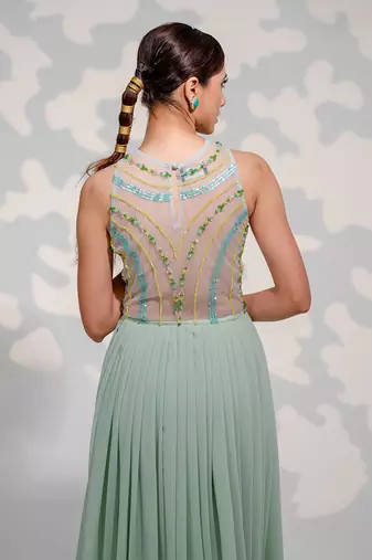 Mint Green Tulle Gown