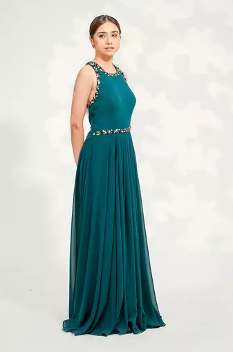 Emerald Green Crossback Gown