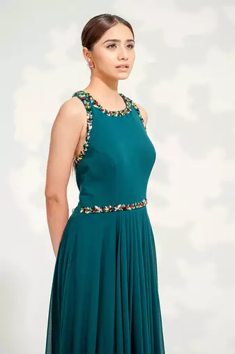 Emerald Green Crossback Gown